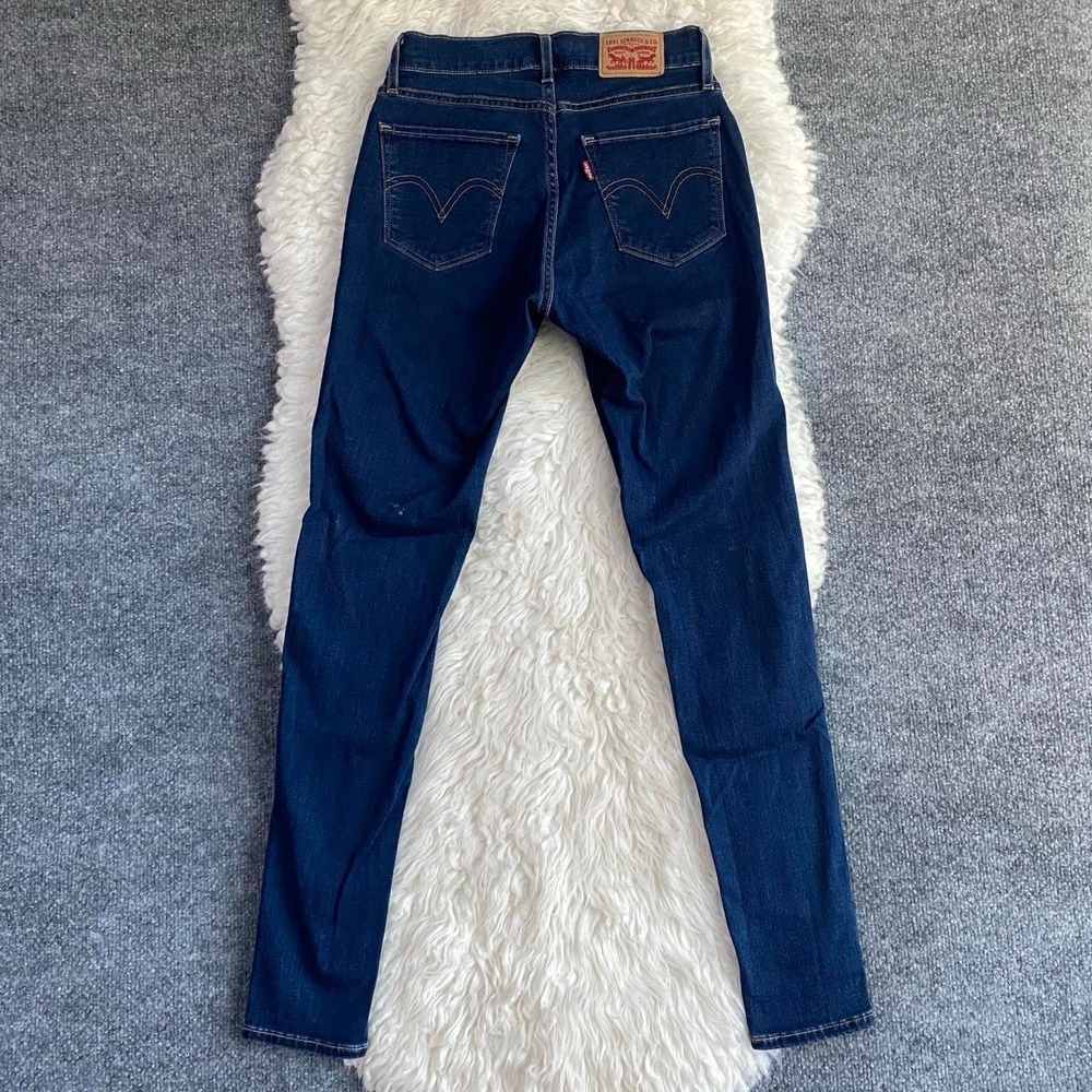 LEVI'S CURVY SKINNY DARK DENIM JEANS CASUAL COMFY BASIC ACADEMIA NORMCORE GRUNGE
